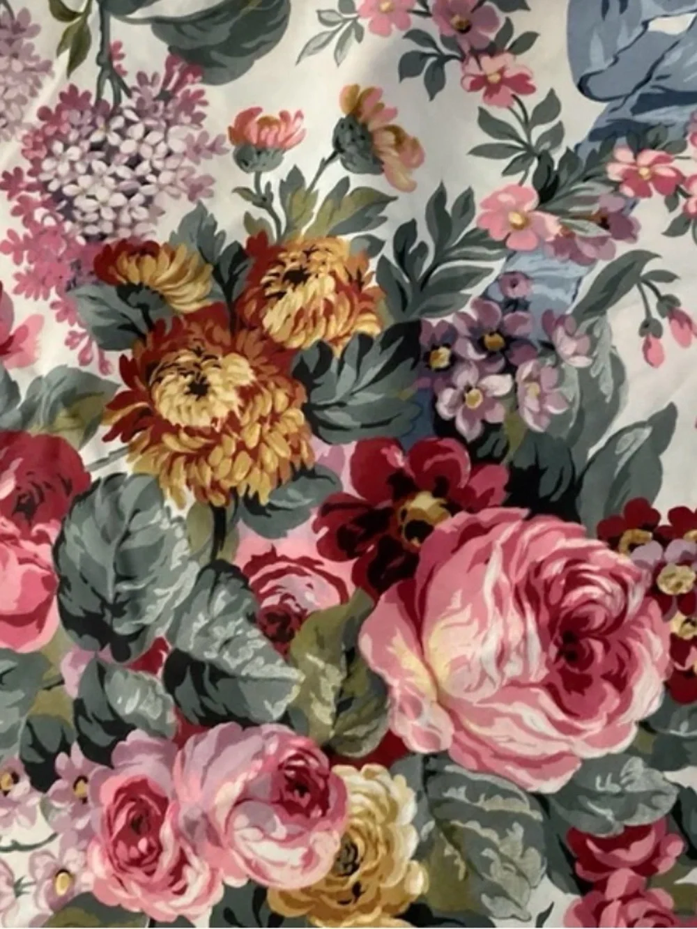 Vintage, Ralph Lauren Allison Floral Designs Round Tablecloth 70” Diameter